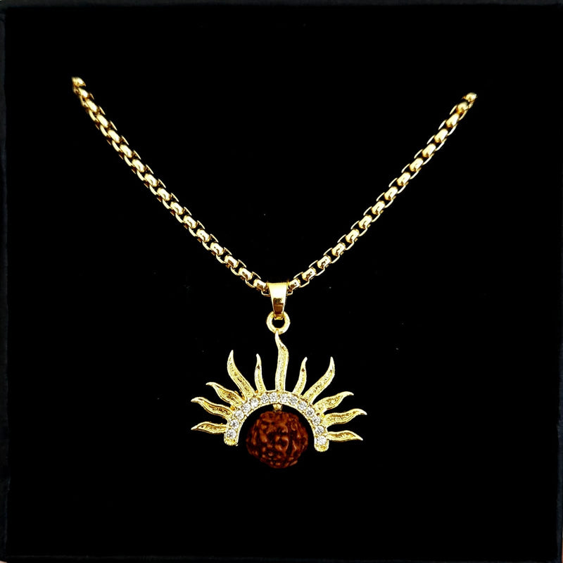 Rudraksha Surya Chain Men Spiritual Jewellery India UniqueJewels