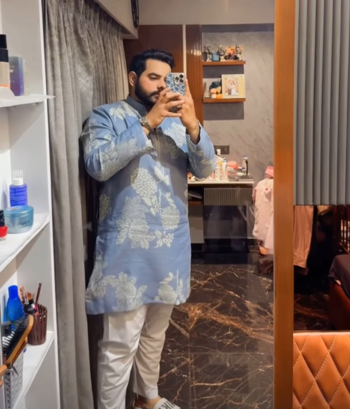 Desi Munda — Men's Khadi Linen Kurta with Zipper | Printed Ethnic Wear India | Kurtaloom