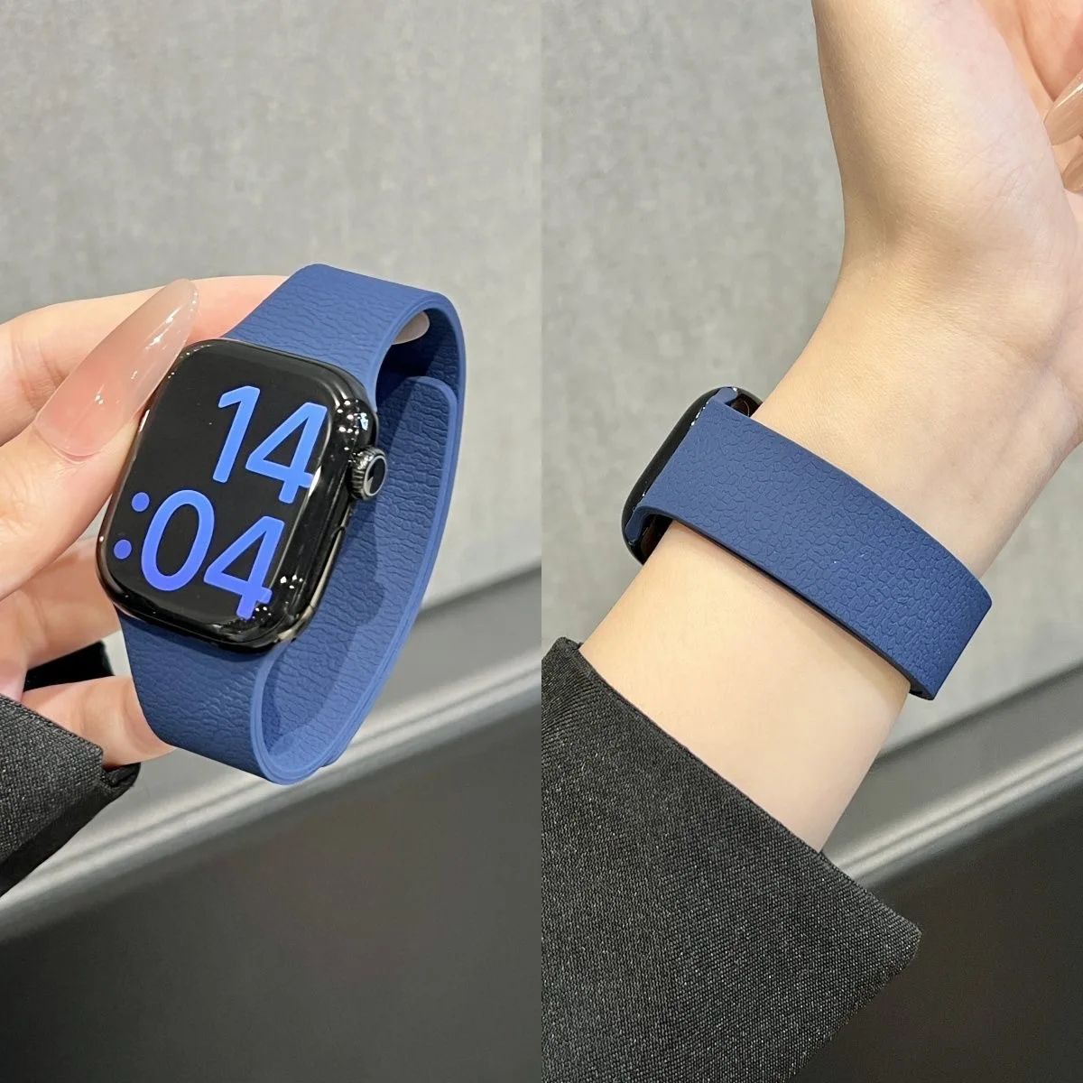 Magnetic Silicone Watch Band for Apple Watch – Premium Texture Sport Strap