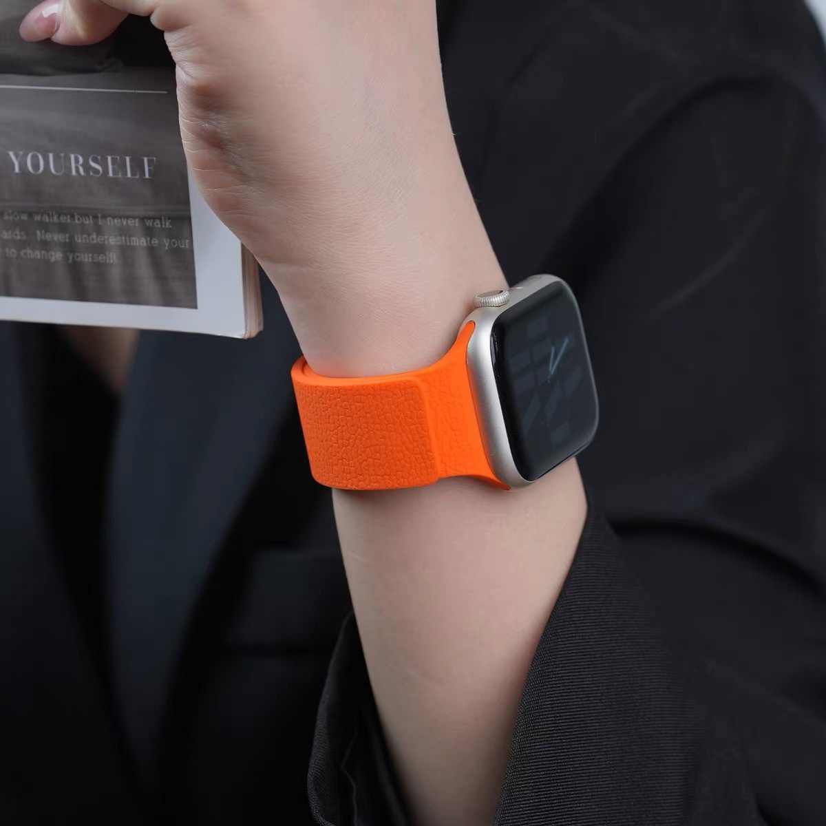 Magnetic Silicone Watch Band for Apple Watch – Premium Texture Sport Strap