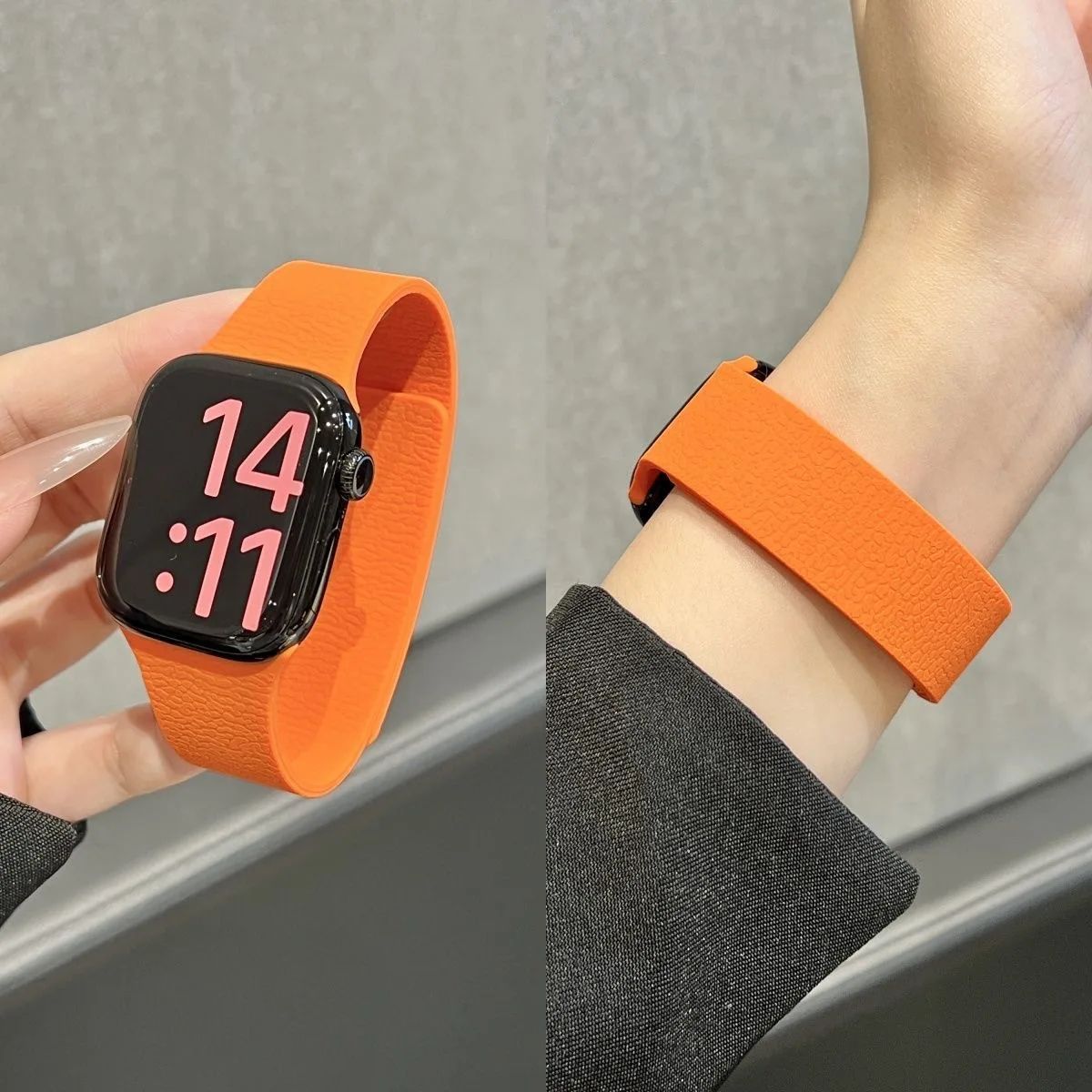 Magnetic Silicone Watch Band for Apple Watch – Premium Texture Sport Strap