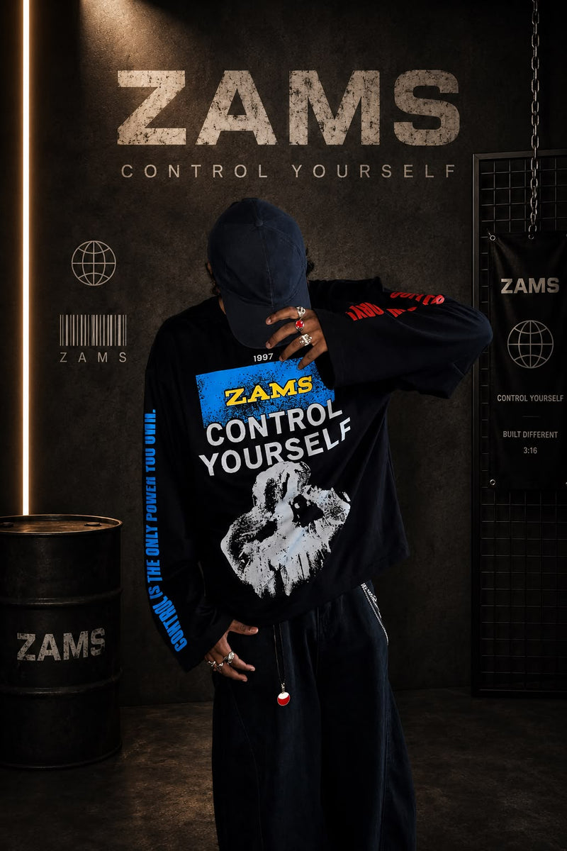 Control Yourself Boxy Fit Long Sleeve T-Shirt-1