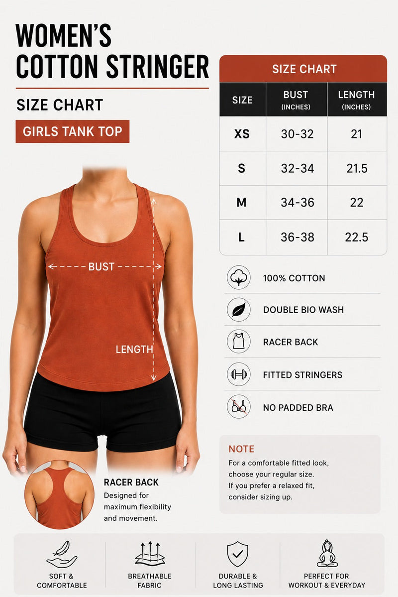 Black Cotton Stringer (Tank Top)