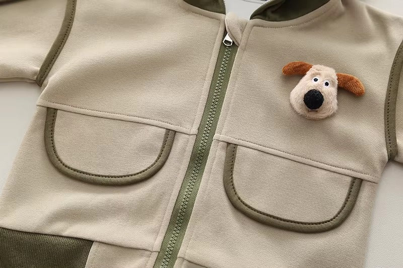 Boys 3 Piece Imported Green Cord Set With Bag [BT-L-5488] [1 - 6Years]