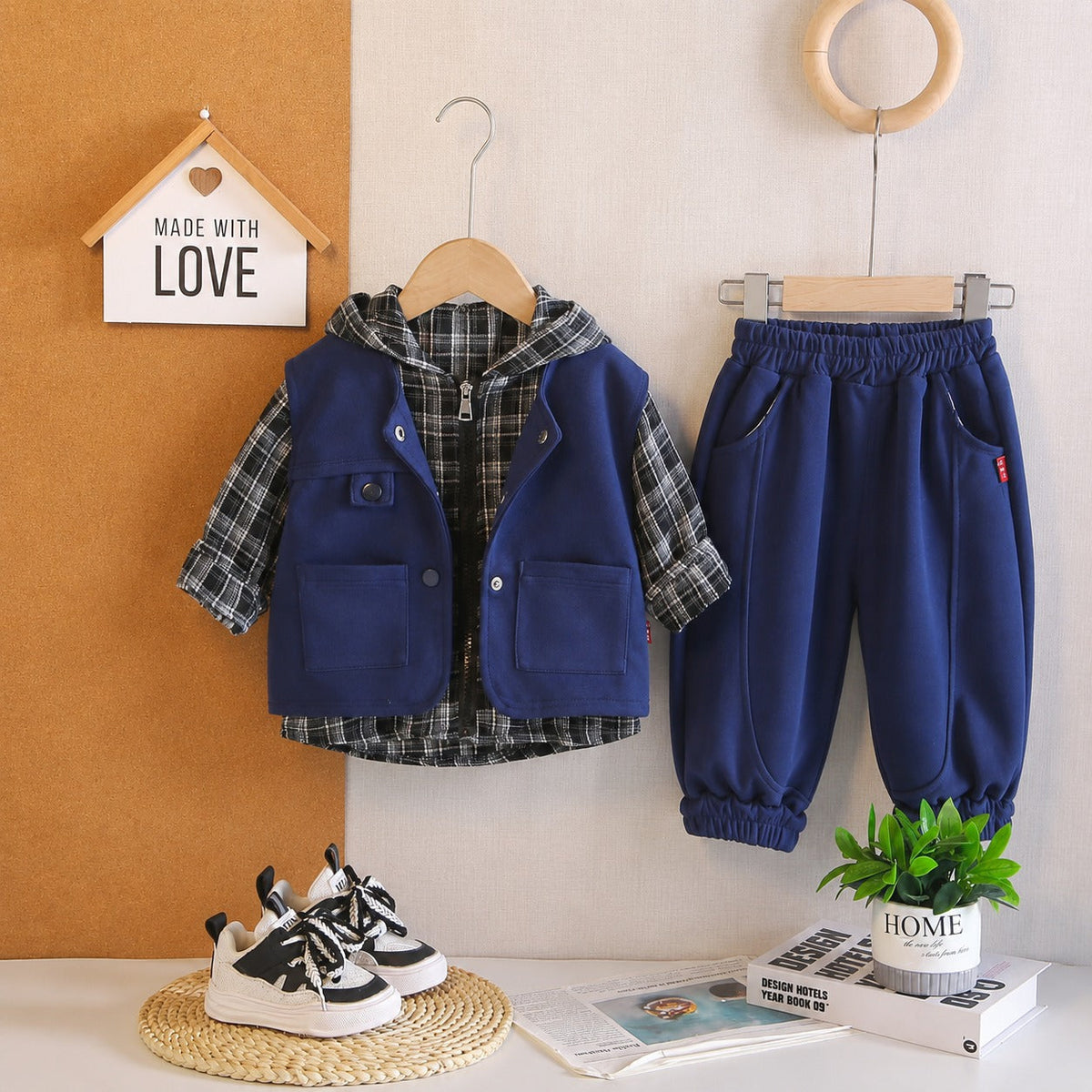 Boys 3 Piece Imported Blue Cord Set [BT-N-8974] [1 - 6Years]