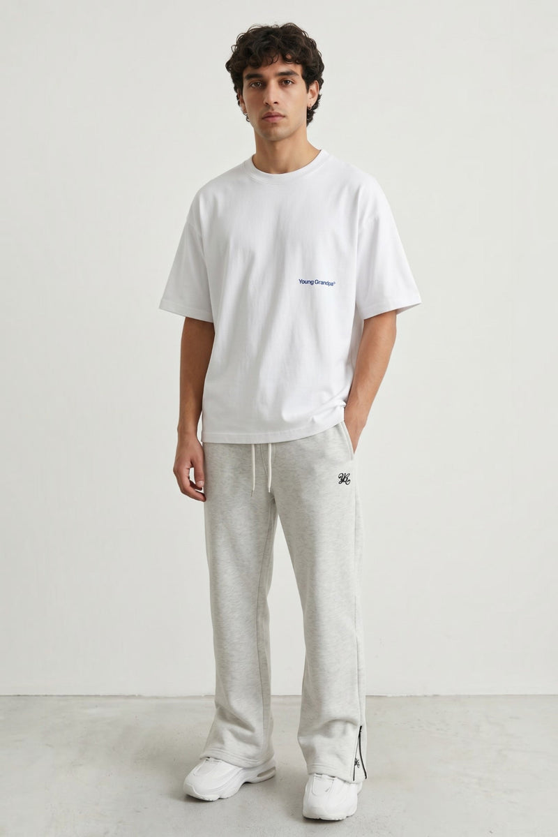 FLARED SWEATPANTS - WHITE