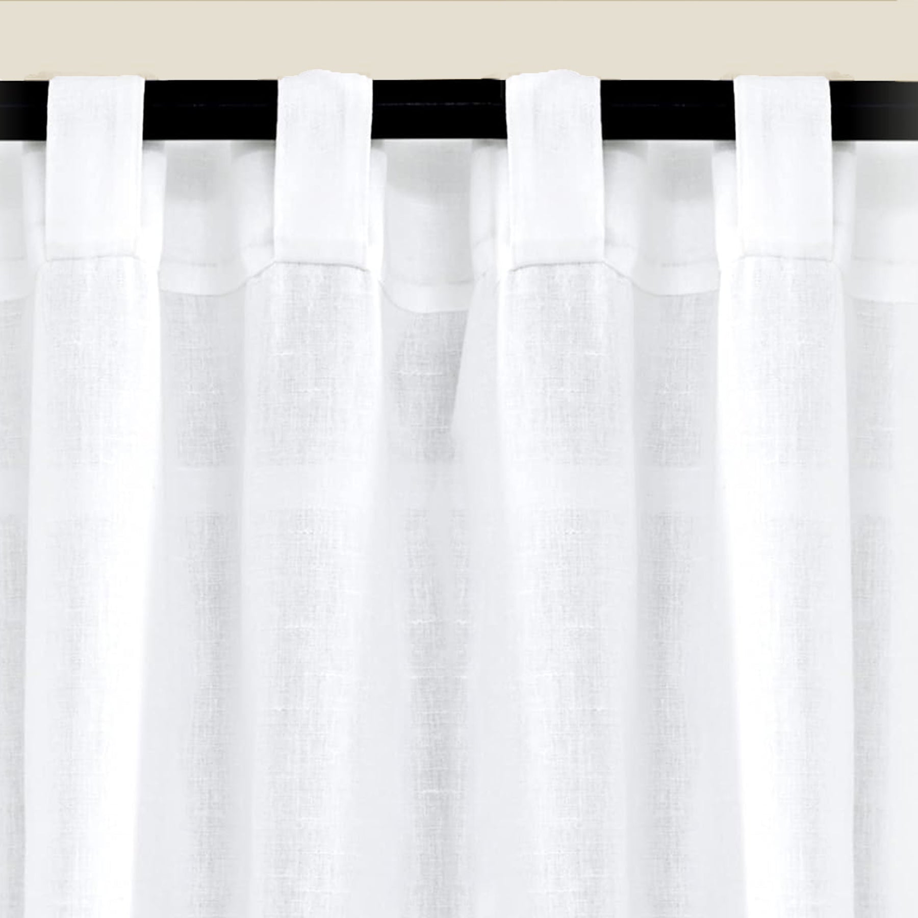 Fort Absolute - Back Tab Solid Sheer Curtain (White)