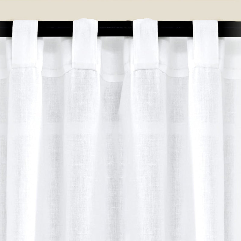 Fort Absolute - Back Tab Solid Sheer Curtain (White)-2
