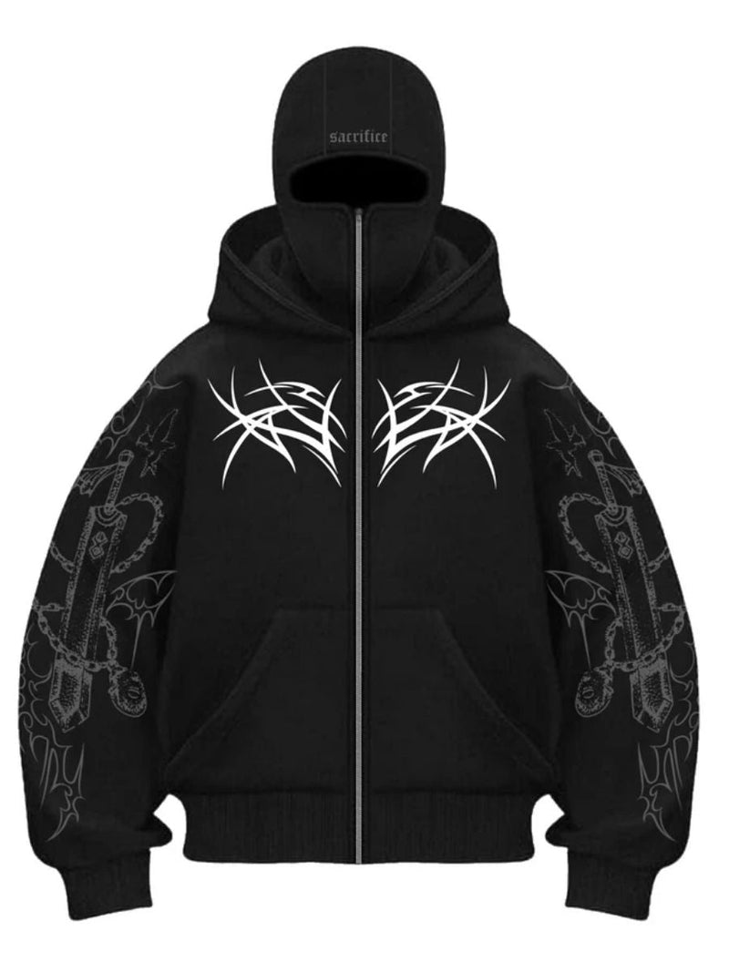 Sacrifice / Balaclava / Zipper Hoodie-2