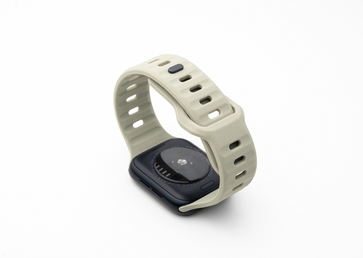 Willow Green Rugged Silicone Apple Watch Band with Pin & Tuck Closure.