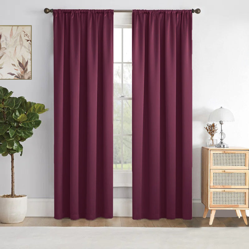 Fort Essential - Rod Pocket Blackout Curtain (Wine)-1