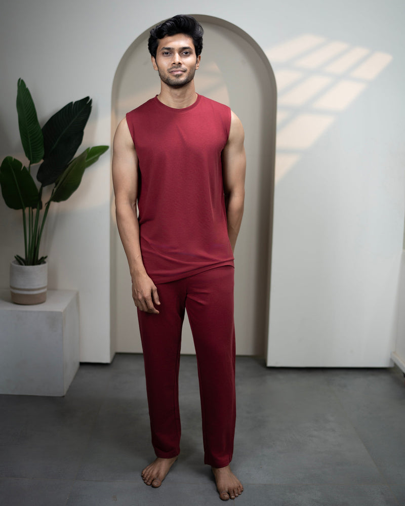 Urbanite Bamboo Pant  (Wine Maroon)