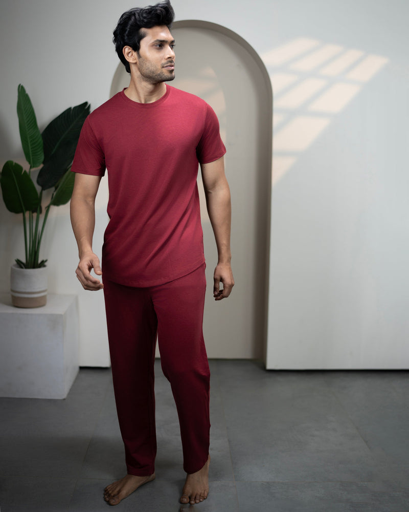 Urbanite Bamboo Pant  (Wine Maroon)