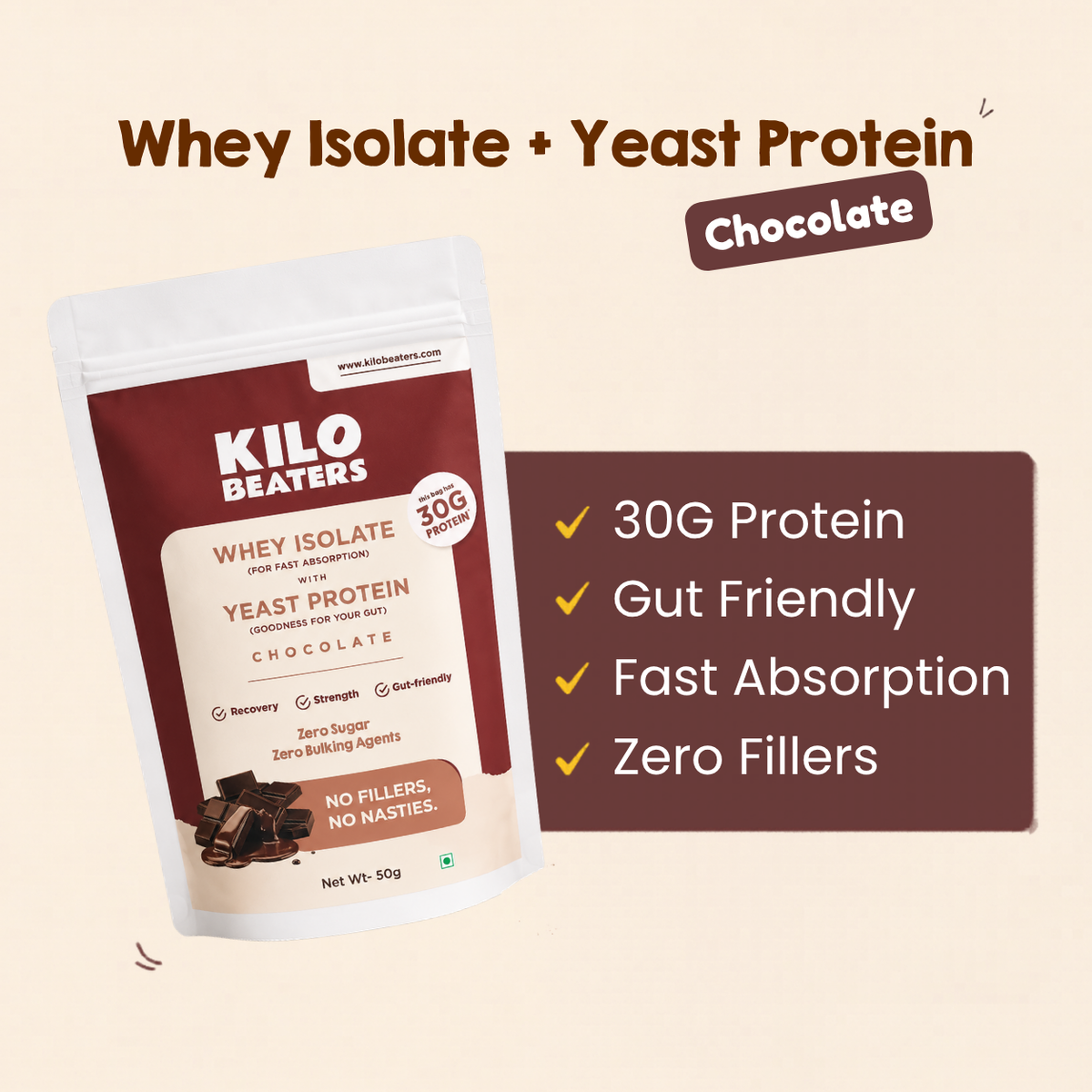 Whey Isolate + Yeast Protein | Chocolate