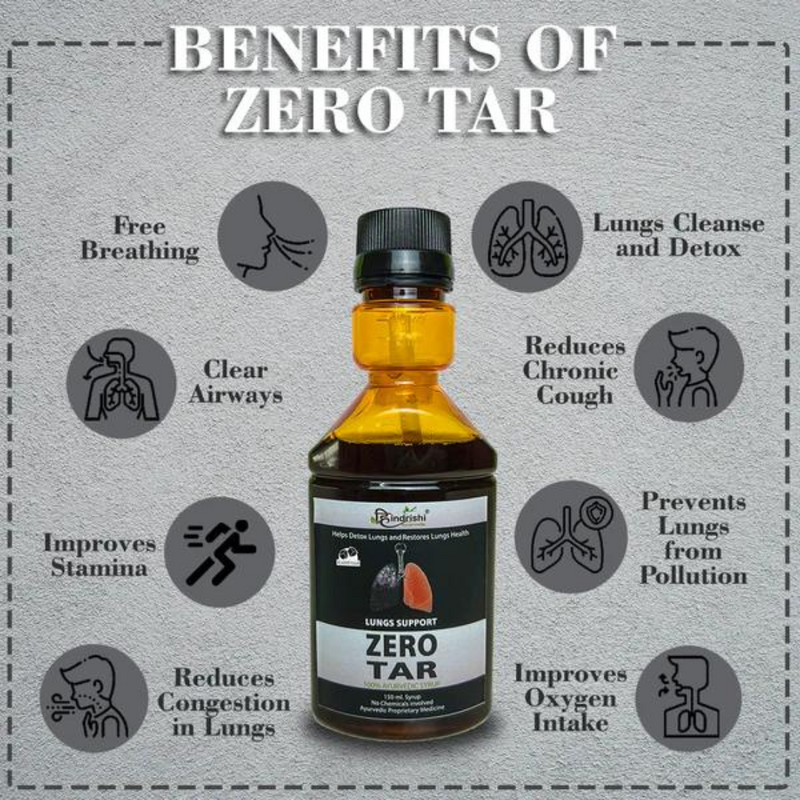 Hindrishi Zero tar Syrup for Lungs and Respiratory Tract Detox ( 150ml Each Bottle) NO ADDED SUGAR-2