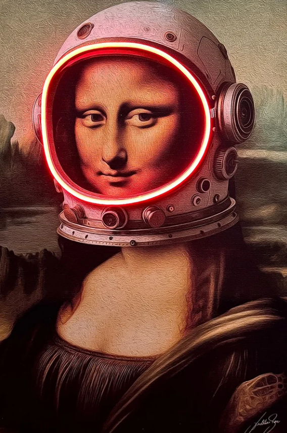 Modern Mona Lisa Pop Art Canvas with Neon-Effect Glow | Limited Edition | Neon Signs India — Image 1