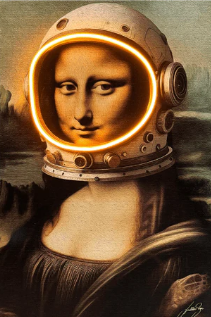 Modern Mona Lisa Pop Art Canvas with Neon-Effect Glow | Limited Edition | Neon Signs India — Image 3