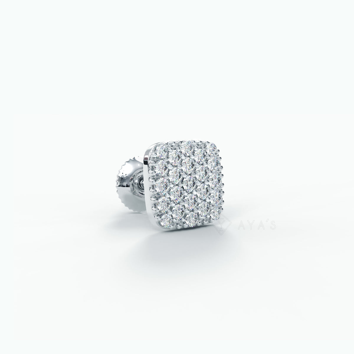 Aeris CZ Stud Earring (Single Piece) | 925 Sterling Silver, AAAAA Grade Cubic Zirconia & Glossy Finish