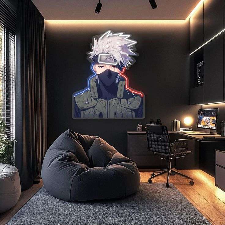 Anime Ninja Neon Wall Art – LED Plexiglass Neon Sign for Modern Rooms Game Room | Neon Signs India — Image 1