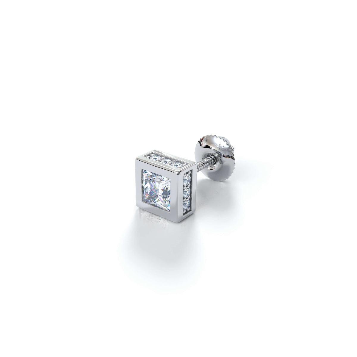 Apex Solitaire CZ Stud Earring (Single Stud) | 925 Sterling Silver, AAAA Grade Cubic Zirconia & Glossy Finish