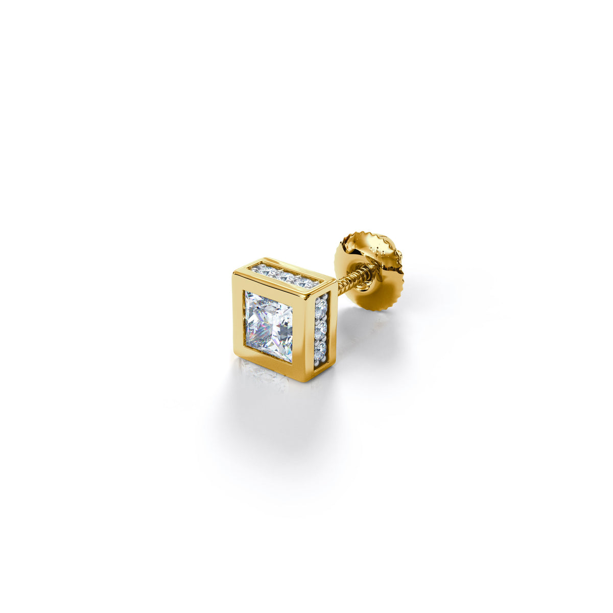 Apex Solitaire CZ Stud Earring (Single Stud) | 925 Sterling Silver, AAAA Grade Cubic Zirconia & Glossy Finish