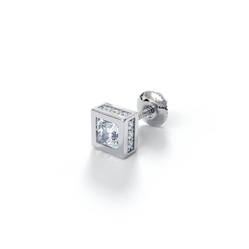 Apex Solitaire CZ Stud Earring (Single Stud) | 925 Sterling Silver, AAAA Grade Cubic Zirconia & Glossy Finish
