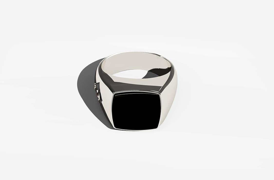 Ares Ring | 925 Sterling Silver, Natural Gemstone, Rhodium Plating & Glossy Finish