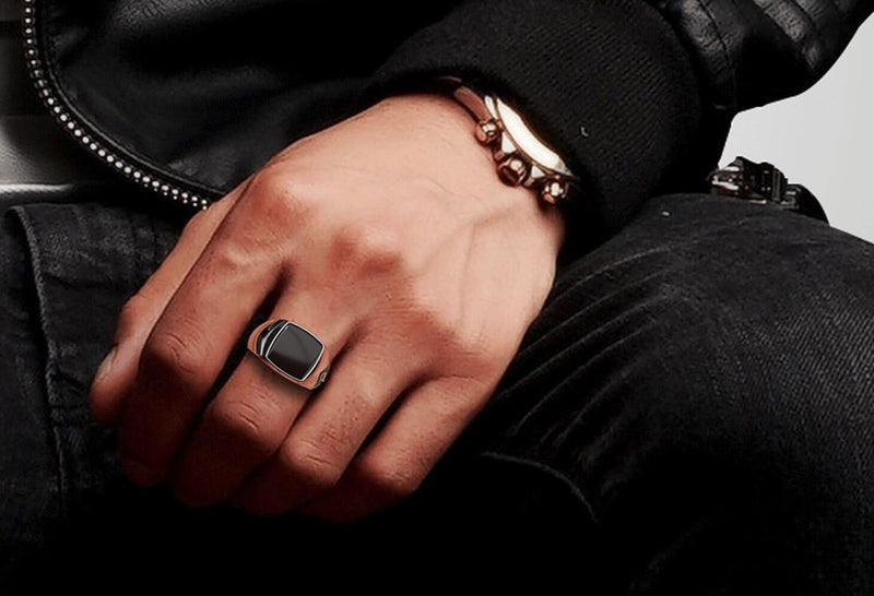 Ares Ring | 925 Sterling Silver, Natural Gemstone, Rhodium Plating & Glossy Finish