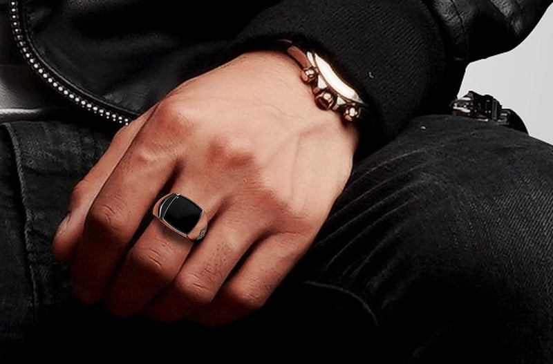 Ares Ring | 925 Sterling Silver, Natural Gemstone, Rhodium Plating & Glossy Finish