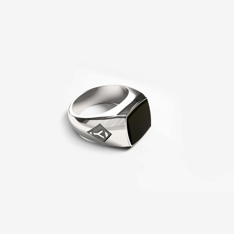 Ares Ring | 925 Sterling Silver, Natural Gemstone, Rhodium Plating & Glossy Finish