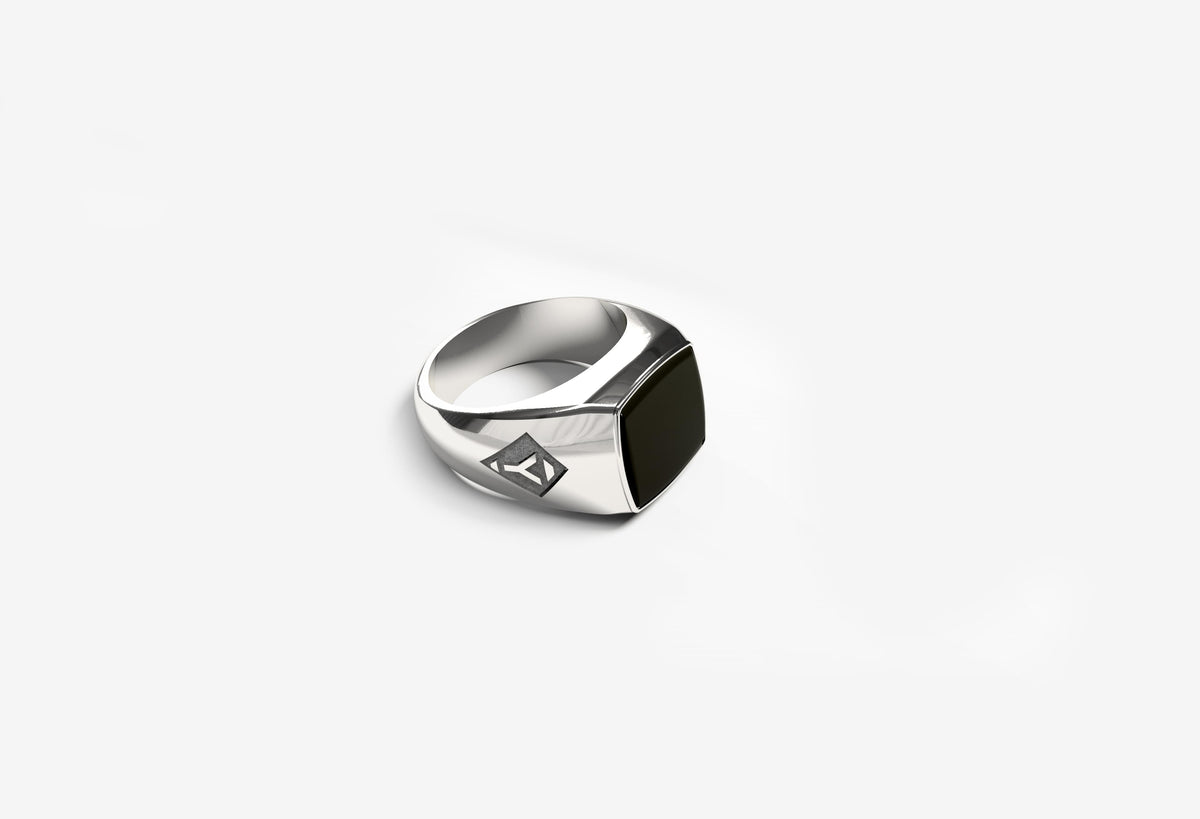 Ares Ring | 925 Sterling Silver, Natural Gemstone, Rhodium Plating & Glossy Finish