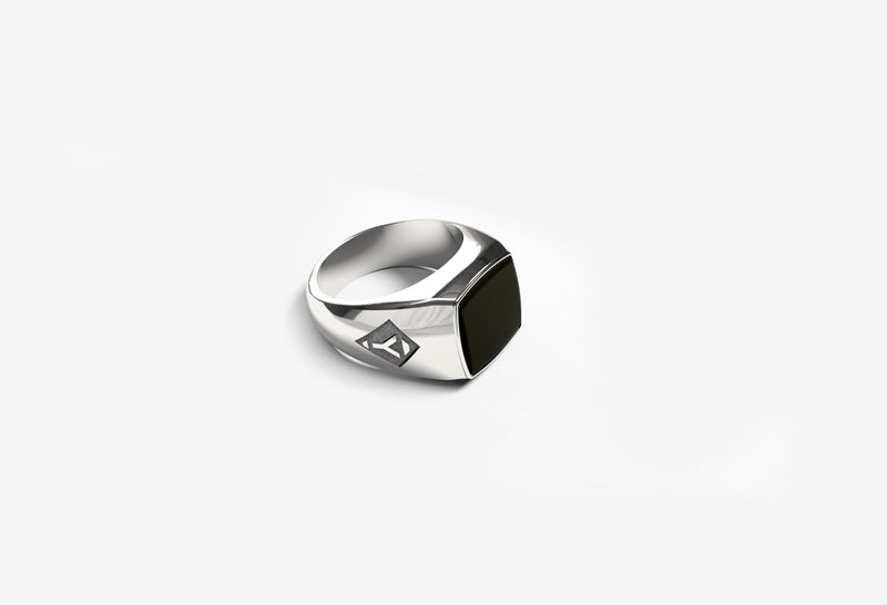 Ares Ring | 925 Sterling Silver, Natural Gemstone, Rhodium Plating & Glossy Finish