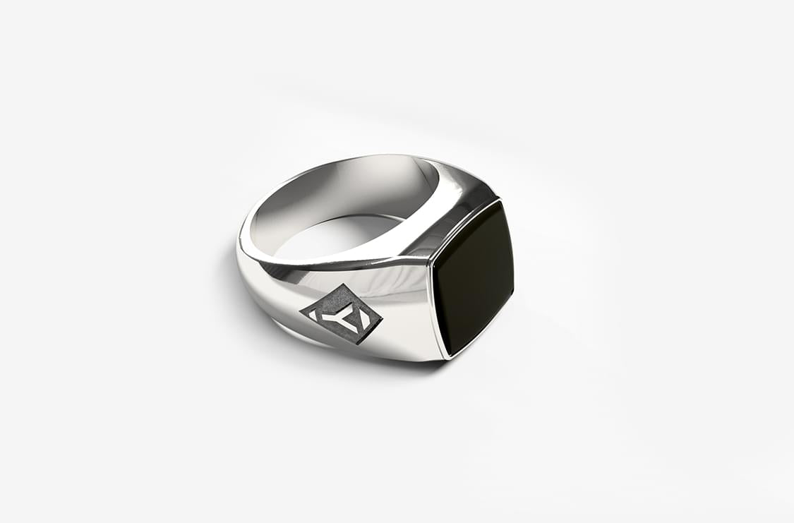 Ares Ring | 925 Sterling Silver, Natural Gemstone, Rhodium Plating & Glossy Finish