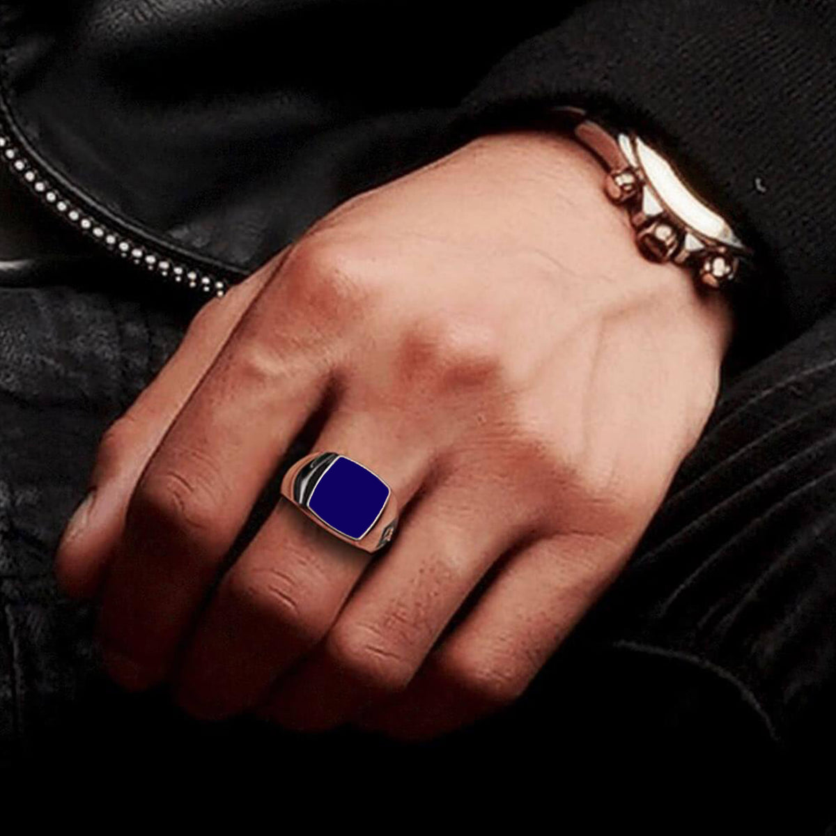 Ares Ring | 925 Sterling Silver, Natural Gemstone, Rhodium Plating & Glossy Finish