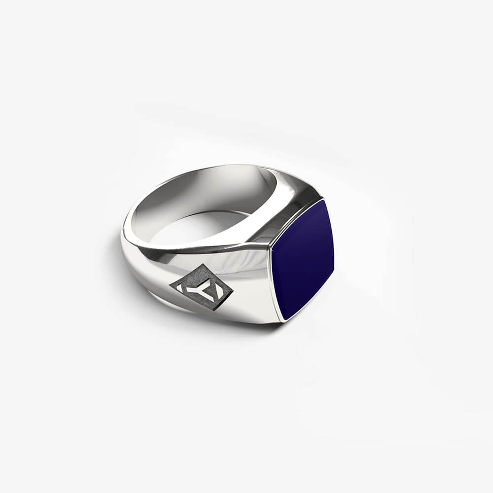Ares Ring | 925 Sterling Silver, Natural Gemstone, Rhodium Plating & Glossy Finish