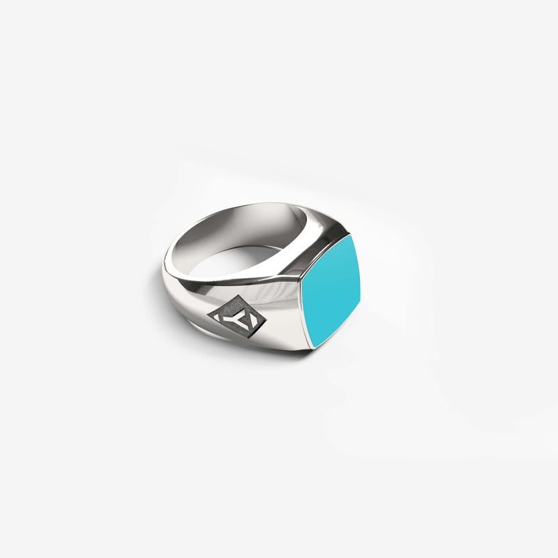 Ares Ring | 925 Sterling Silver, Natural Gemstone, Rhodium Plating & Glossy Finish