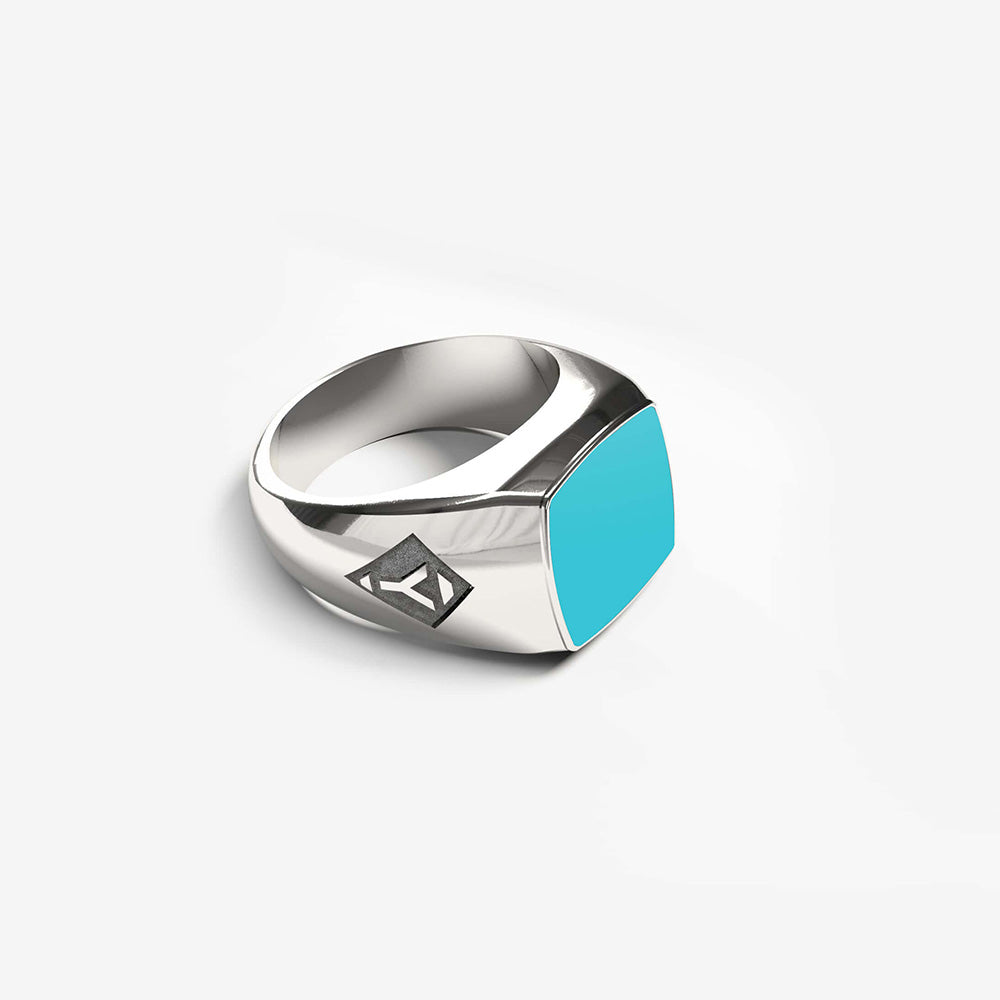 Ares Ring | 925 Sterling Silver, Natural Gemstone, Rhodium Plating & Glossy Finish