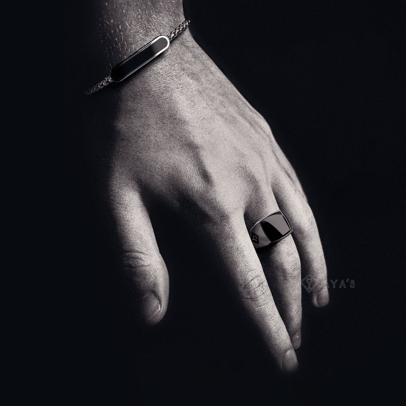 Ares Ring | 925 Sterling Silver, Natural Gemstone, Rhodium Plating & Glossy Finish
