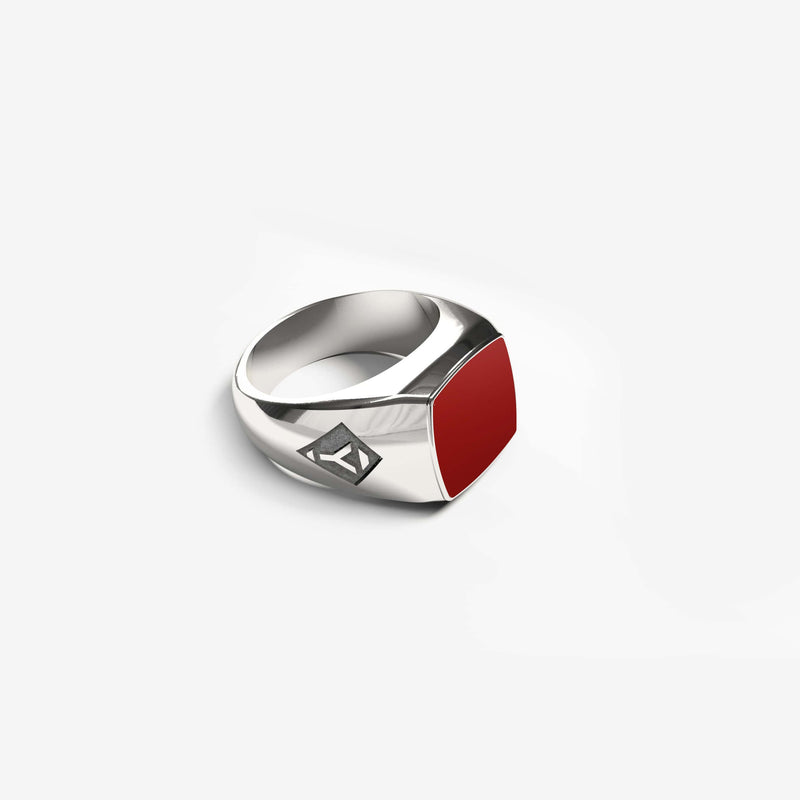 Ares Ring | 925 Sterling Silver, Natural Gemstone, Rhodium Plating & Glossy Finish