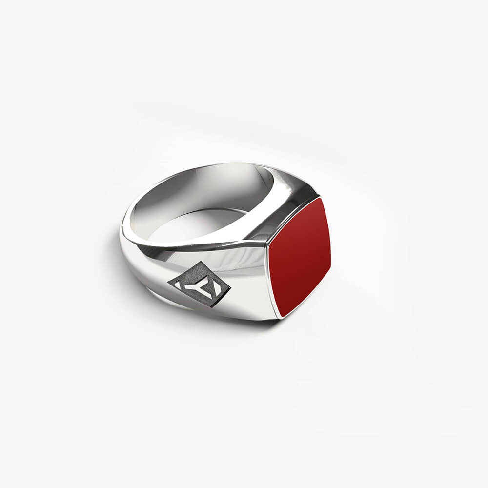 Ares Ring | 925 Sterling Silver, Natural Gemstone, Rhodium Plating & Glossy Finish