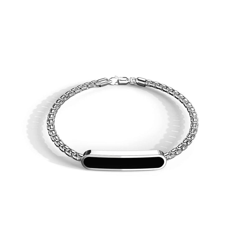 Aster Men's Bracelet | 925 Sterling Silver, Rhodium Plating & Glossy Finish