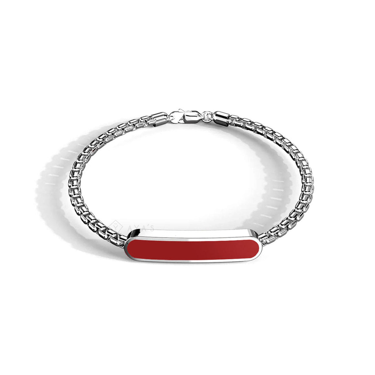 Aster Men's Bracelet | 925 Sterling Silver, Rhodium Plating & Glossy Finish