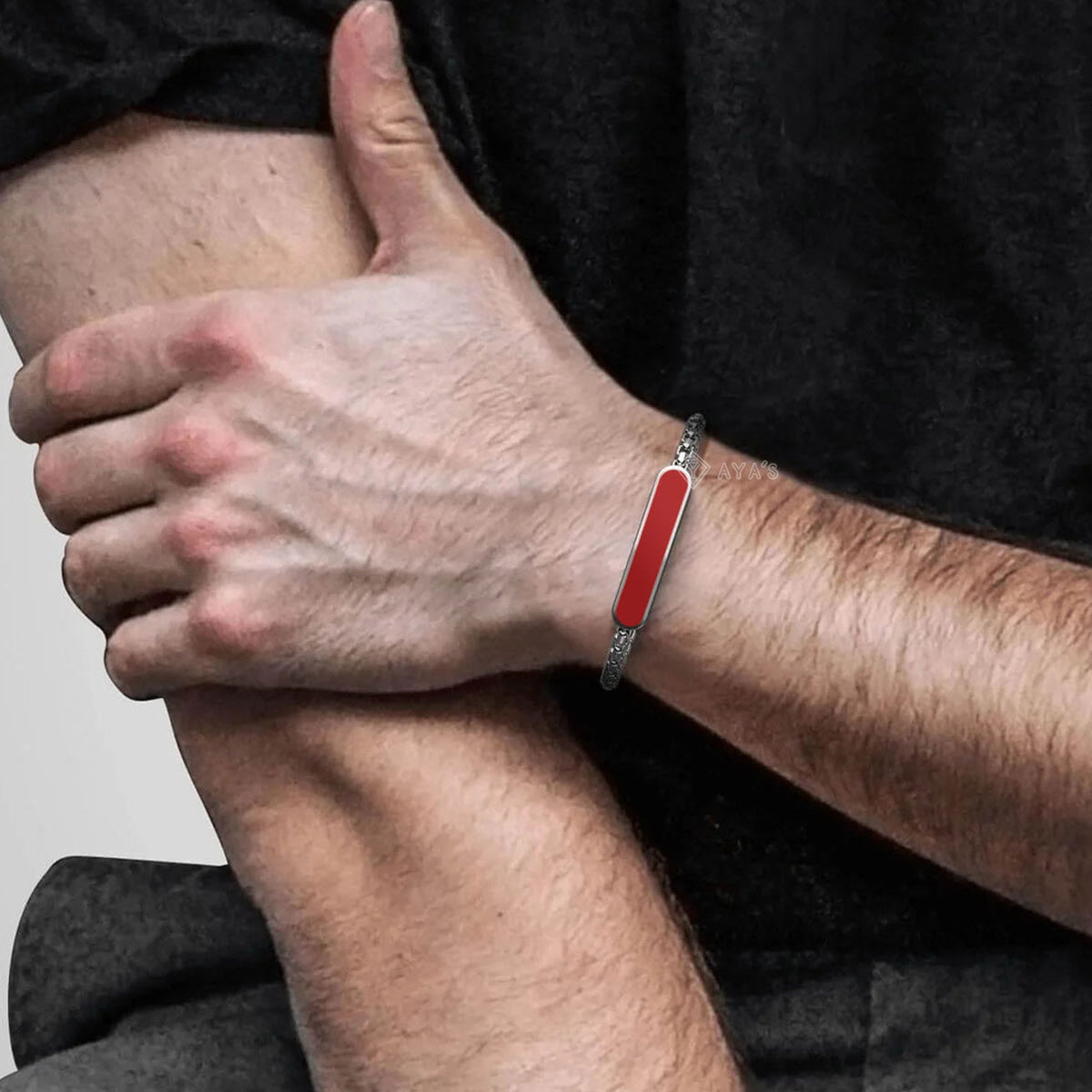 Aster Men's Bracelet | 925 Sterling Silver, Rhodium Plating & Glossy Finish