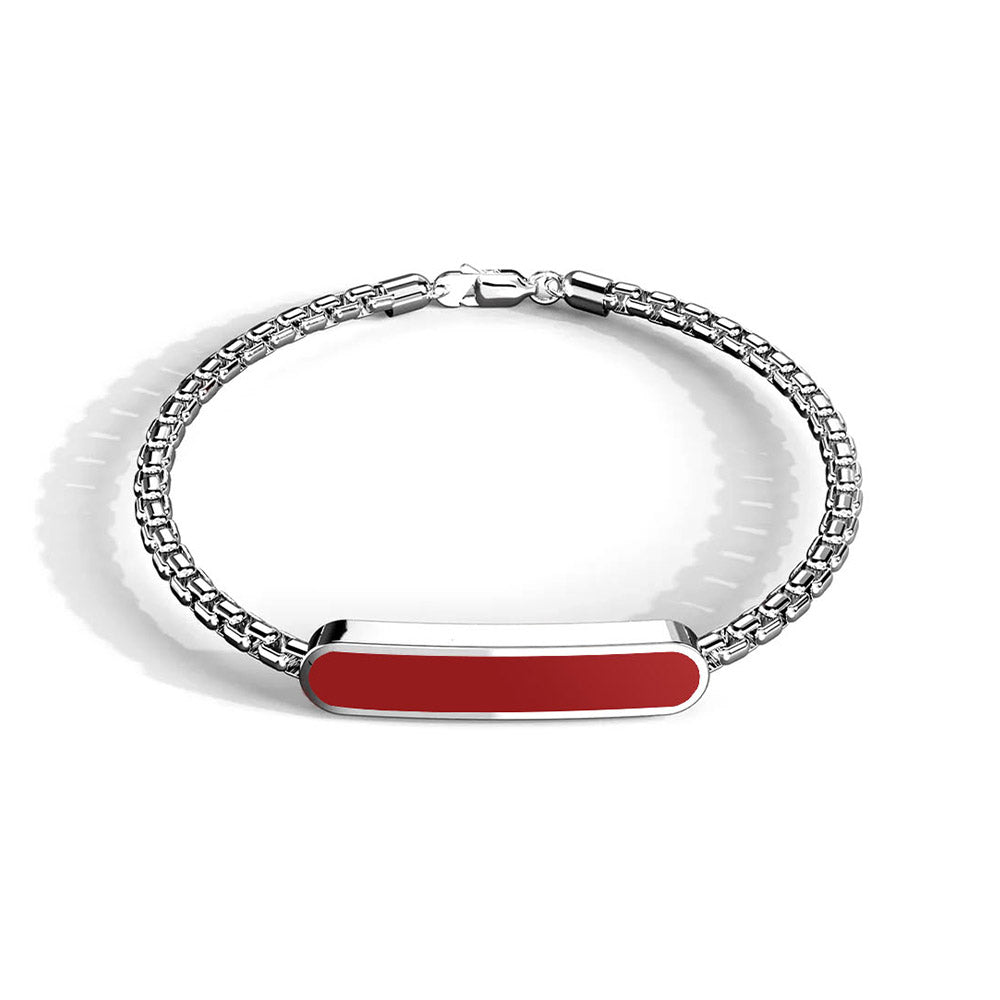 Aster Men's Bracelet | 925 Sterling Silver, Rhodium Plating & Glossy Finish