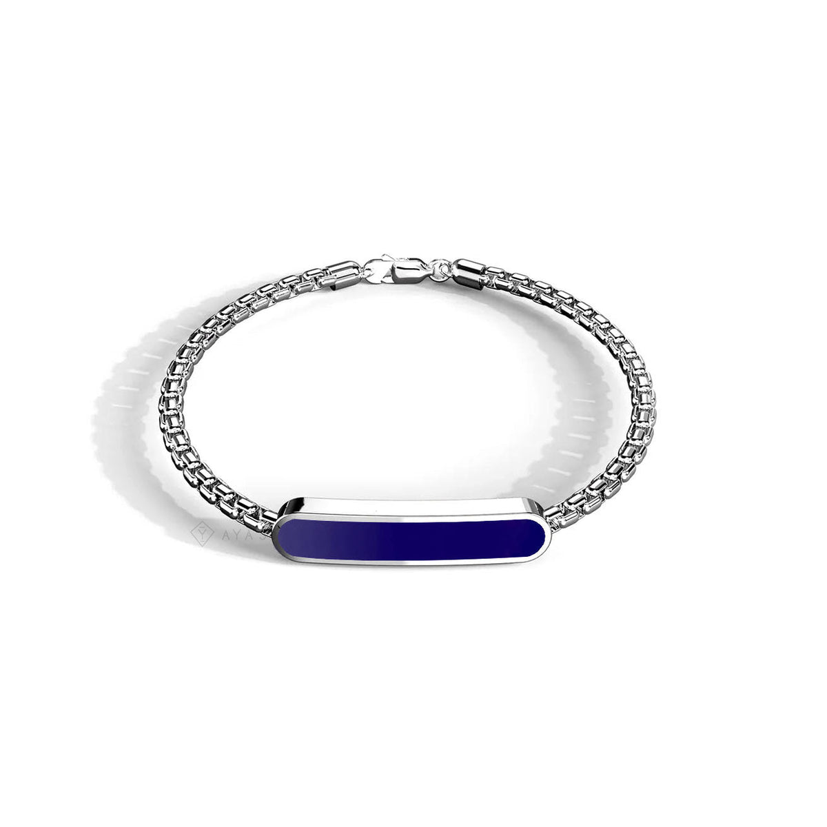 Aster Men's Bracelet | 925 Sterling Silver, Rhodium Plating & Glossy Finish