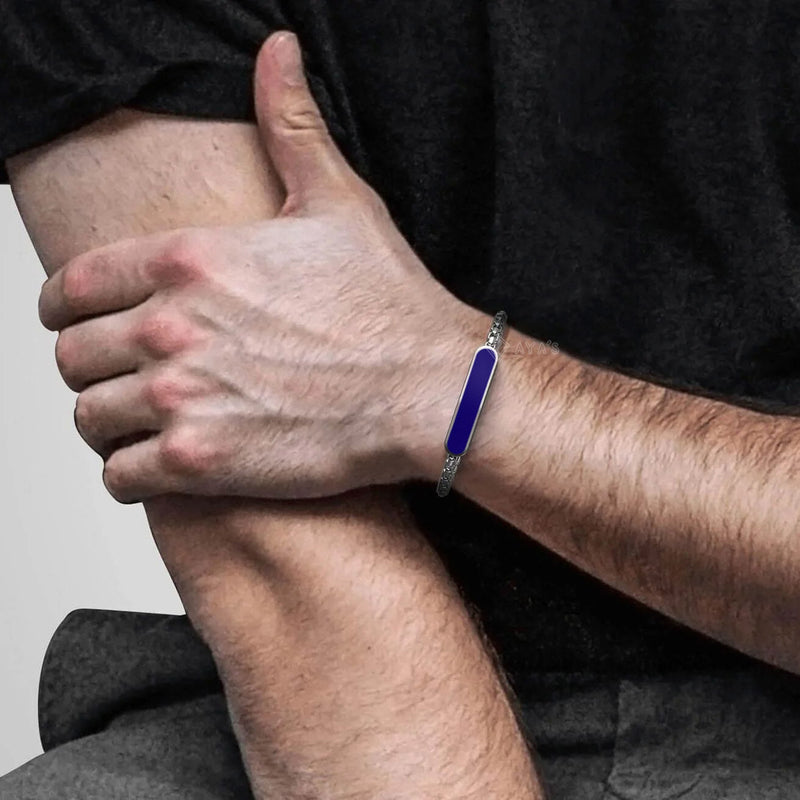 Aster Men's Bracelet | 925 Sterling Silver, Rhodium Plating & Glossy Finish