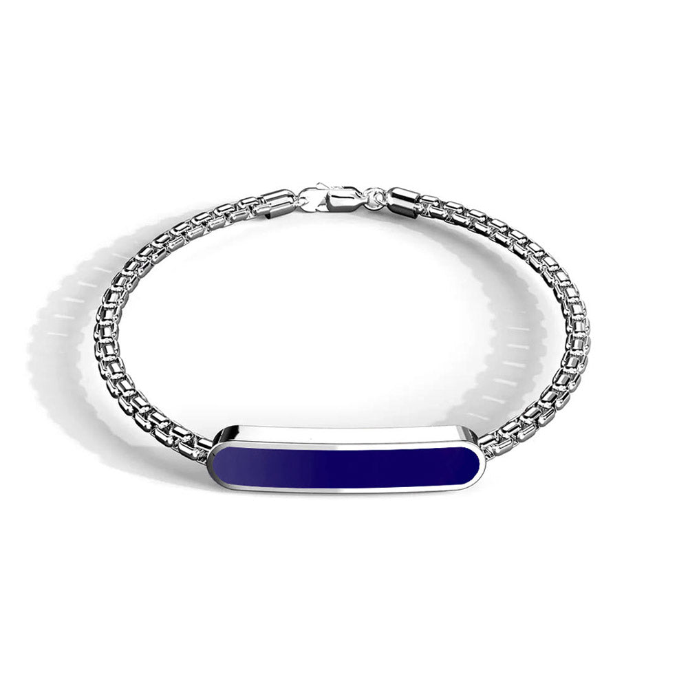 Aster Men's Bracelet | 925 Sterling Silver, Rhodium Plating & Glossy Finish