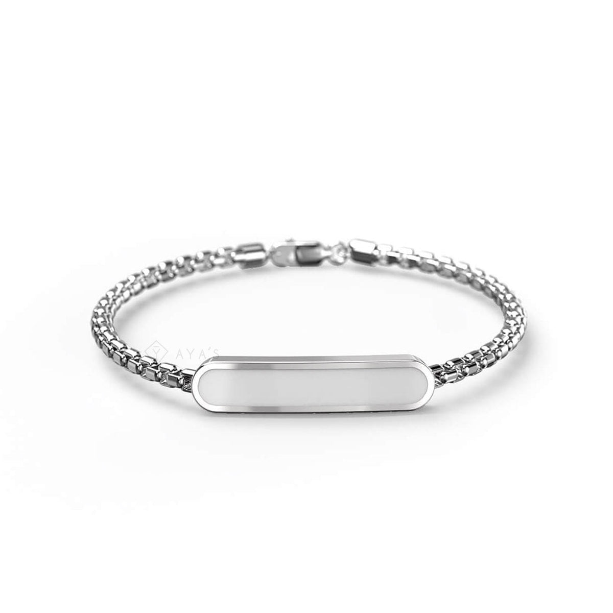 Aster Men's Bracelet | 925 Sterling Silver, Rhodium Plating & Glossy Finish