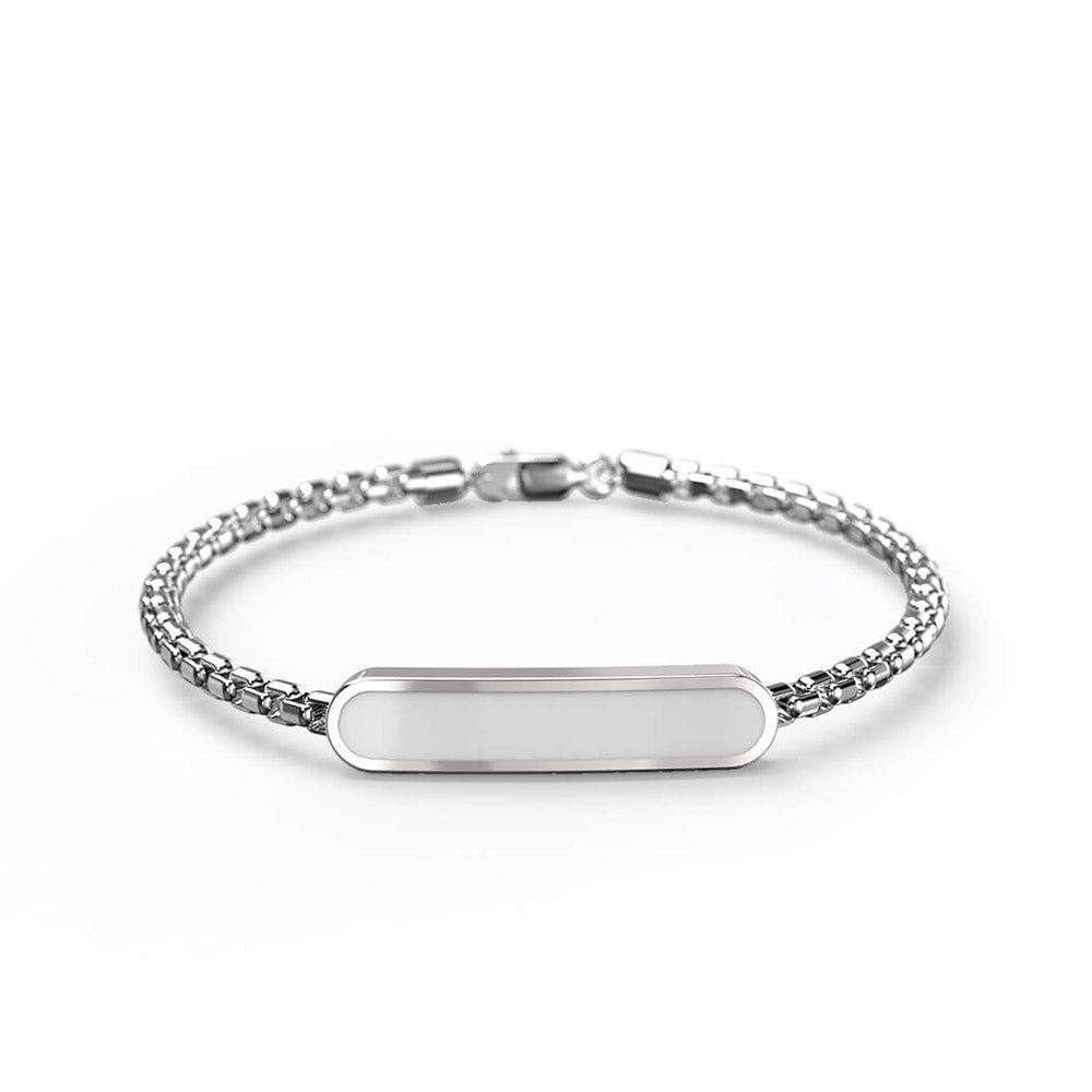 Aster Men's Bracelet | 925 Sterling Silver, Rhodium Plating & Glossy Finish