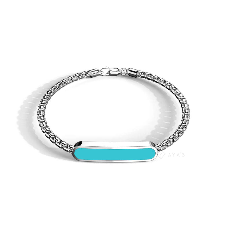 Aster Men's Bracelet | 925 Sterling Silver, Rhodium Plating & Glossy Finish